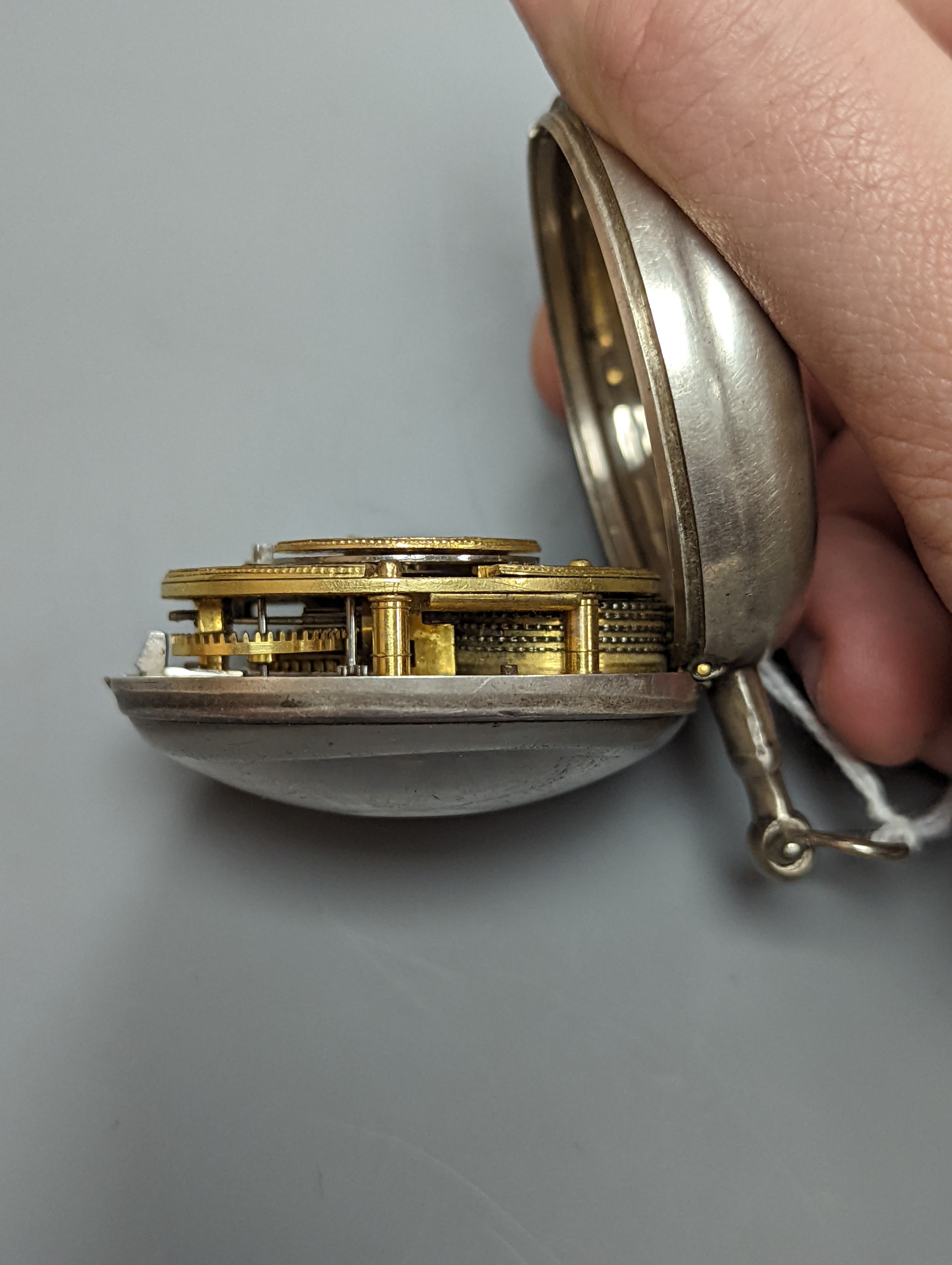 Two 19th century silver pair cased pocket watches, including Minden of London and Neale of Lindfield and two later silver pair cased pocket watches.